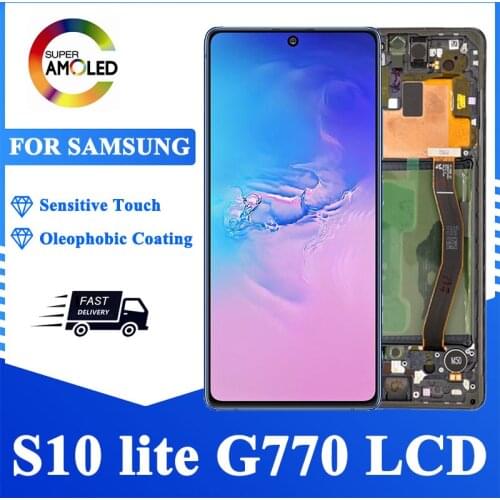 Original Assembly Super AMOLED LCD Display Touch Screen Digitizer for Samsung Galaxy S10 Lite SM-G770F/DS SM-G770F Replace Parts