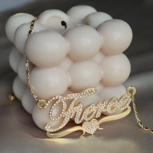 Crystal Necklace Stainlesss Custom Name Necklaces Letters Necklace for Women/Children Custom spiritual Jewelry Personalized Gold