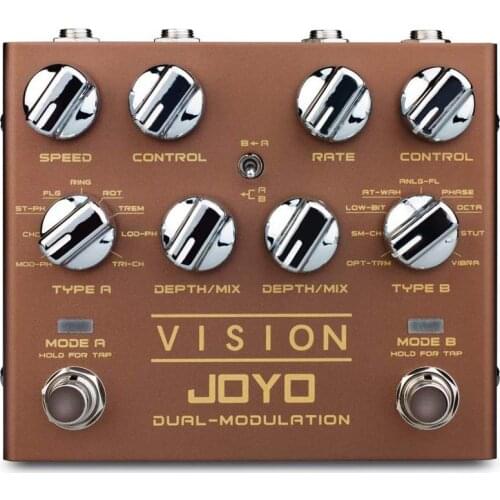 JOYO R-09 Vision Dual Channel Modulation Pedal 9 Effects Support Stereo Input & Output True Bypass Multi-effect Guitar Pedal