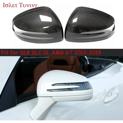 R172 R231 Dry Carbon Fiber Mirror Cover for Mercedes-benz SLK SLC SL AMG GT SLC260 SLC300 2012-2019 Add on Side Door Rearview