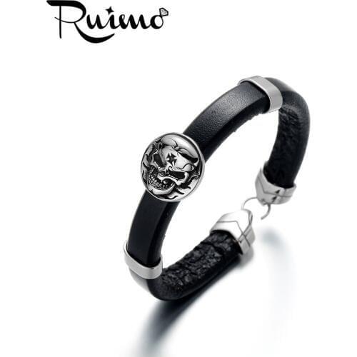 Мужские кожаные браслеты REAMOR JEWELRY China At AliExpress