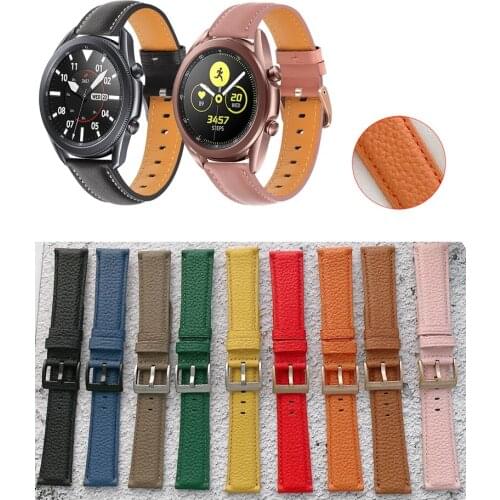 Genuine Leather Band Strap For Samsung Galaxy Watch3 41mm 45mm Active 2 Smart Watch wristband for Watch 42mm 46mm Gear S3 strap