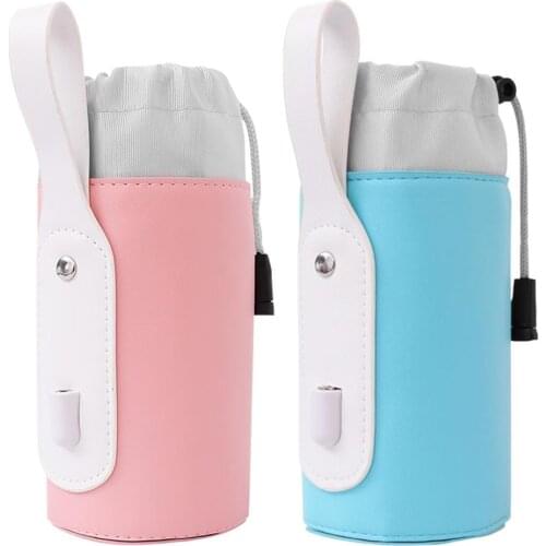 Baby Bottle Warmer Bag Insulated USB Milk Heating Carrier Milk Water Warmer Travel Stroller Insulated Baby Nursing Bottle Heater
