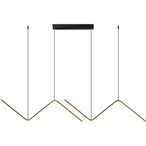 Post-Modern Simple Line Led Black/Gold Pendant Light Dining Room Bar Foyer Fashion Drop Lamp 2061