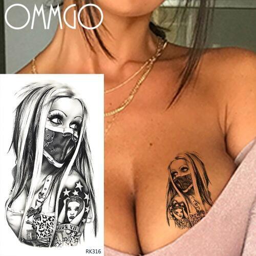 Sexy Mysterious Villain Star Temporary Tattoos Paper For Women Men Body Art Arm Tatoos Paper Water Transfer fake Tattoo Stickers