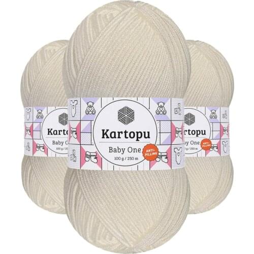 Baby One K019 (off-White) anti-pilling Hand Braid Rope/wool 1 Pcs Acrylic 100-149gr 250-299m