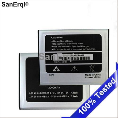 10pcs Battery For Micromax E471 Mobile Phone Lithium Battery 2000mAh Batterie Accumulator Battery