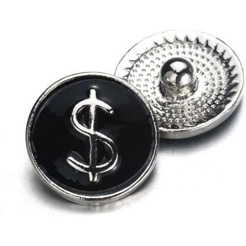 10pcs/lot Round Black Snap Button Jewelry Mixed Colors Ginger Metal 18mm Snap Buttons fit Snap Bracelet Bangles 9427