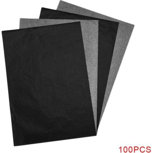 100pcs A4 Carbon Paper Black Legible Graphite Transfer Tracing Painting Reusable Art Surfaces Copy Paper