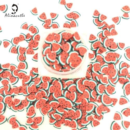 20g 5mm Mixed Color Watermelon Clay Slices Soft Pottery Sprinkles,Nail Art Cloth Accessories,DIY Sequins Scrapbooking Shakes