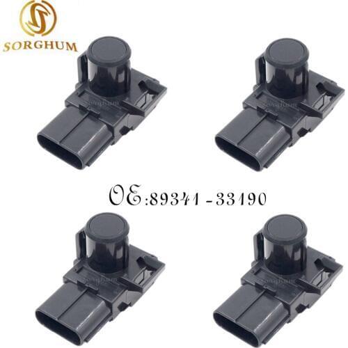 4PCS Front Parking Ultrasonic Sensor PDC Fits For Lexus LX570 RX350 RX450H 89341-33190 89341-33190-C0 Black