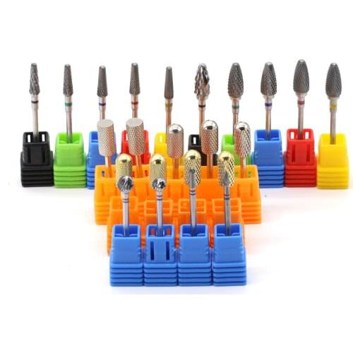 5PCS/Bag Cone Carbide Tungsten Nail Drill Bit Manicure Drill For Milling Cutter Nail Files Buffer Nail Art Equipment Accessory