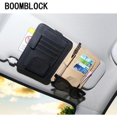 Car Sun Visor Organizer Tool Card Storage Bag For Peugeot 307 206 407 Citroen C4 C5 Honda Civic Accord CRV Lada Vesta