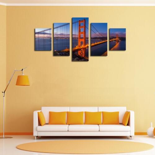 Unframed 5 Panels The Bridge Canvas Print Painting Modern Canvas Wall Art for Wall Decor Home Decoration Artwork