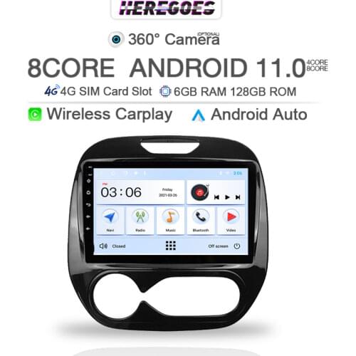 Carplay Android 10 8Core Car DVD Player Navigation 6G 128GB For Renault Kaptur Captur 2016 2017 2018 2019 GPS Stereo Radio 2Din