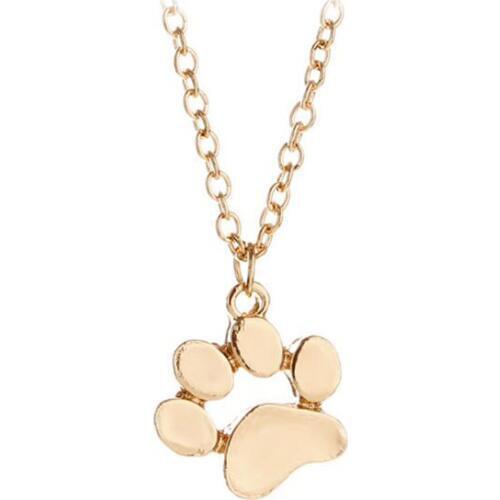 Bespmosp 24PC/Lot Wholesale Gold Cute Pet Dog Cat Paw Print Trendy Pendant Chain Necklace For Women Men Jewelry Charm Fashion