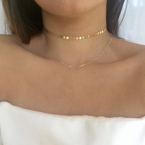 HebeDeer Choker Trendy Necklace Chain Women Yellow Gold Color Bohemia Stainless Steel Necklaces Jewelry Lovers Collares