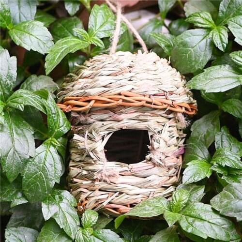 Hand-Woven Bird Cage Natural Grass Bird House Durable Outdoor Eco-friendly Cages Bird House Woven Garden Decoration Supplies New