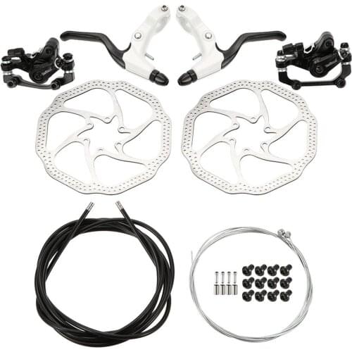 Disc Brake Kit Aluminum Front Rear Caliper Bicycle Brake Lever 160mm Rotor Mechanic Tool-Free Pad Adjuster For Mountain Bike