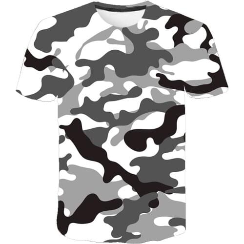 Red gray green camouflage clothing 3d printed T-shirt men and women short-sleeved T-shirt fashion breathable T-shirt size s-6xl