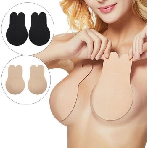 1 Pair Rabbit Ear Reusable Silicone Bust Nipple Cover Pasties Stickers Breast Adhesive Invisible Bra Lift Tape Women Accessories