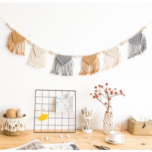 Nordic Macrame Wall Tapestry Boho Home Decor Kawaii Tapestries for Living Room Childrens Room Tapiz Hogar Vintage Decoration