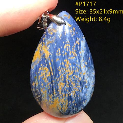 Top Natural Blue Larimar Pendant For Woman Man Crystal 18x14x8mm Rectangle Beads Dominica Stone Water Pattern Stone Jewelry AAAA