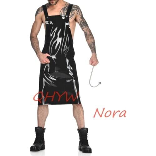 New sexy exotic men handmade Latex customize Apron Fetish sexy lingerie for men halloween costume cosplay
