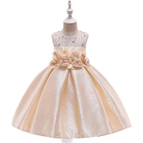 2020 Tube Top Embroidered Dress Hand-made Flower Girl Dresses for Wedding Princess Dress Girl Catwalk Dress Dress Kids vestidos