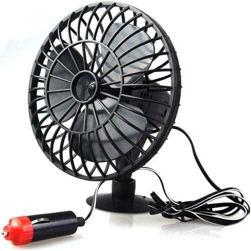 Portable Car Mini Fan with Suction Cup 12V 4 Inch Summer Mini Air Fan Car Vehicle Cooling Fan Plastic USB Fan Auto Accessories