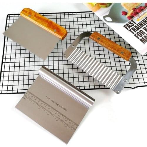 Durable Stainless Steel Pizza Dough Fondant Scraper Cutter Cake Baking Pastry Spatulas Cutters Tough Kitchen Tool Accessories