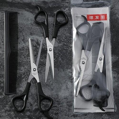 Professional Hairdresser Barber Tools Salon Hair Cutting Thinning Shears Set Hair Scissors Regular Flat Teeth Blades