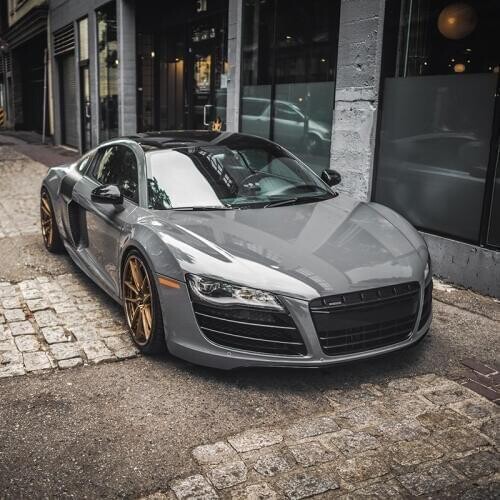 TSAUTOP 1.52x18m air free bubbles Super Glossy Film Cement ash color car body adhesive sticker whole car vinyl car wrap