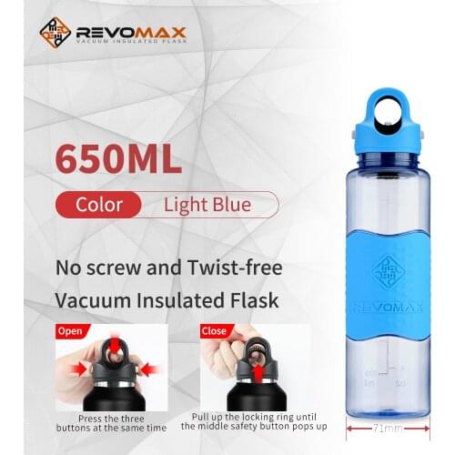 RevoMax 1pc 650ml Plastic Water Cup Outdoor Cold Juice Water Sports Cup With Portable Milk Rope Water Cup