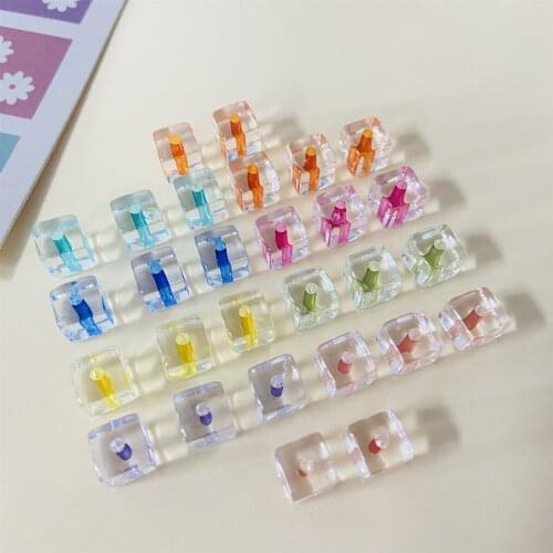 Showa ins wind acrylic transparent square DIY hand-made earrings jewelry accessories necklace bracelet loose beads material