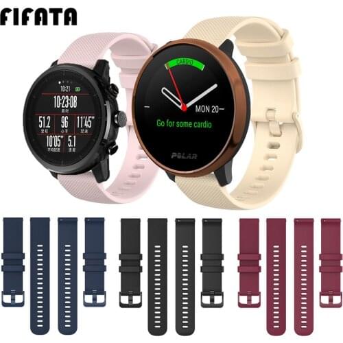 FIFATA 20 22mm Silicone Band Strap For Polar Ignit/Huami Amazfit Neo/GTR 2/GTS 2/Samsung Galaxy Watch 3 41MM/45MM Smart Watch