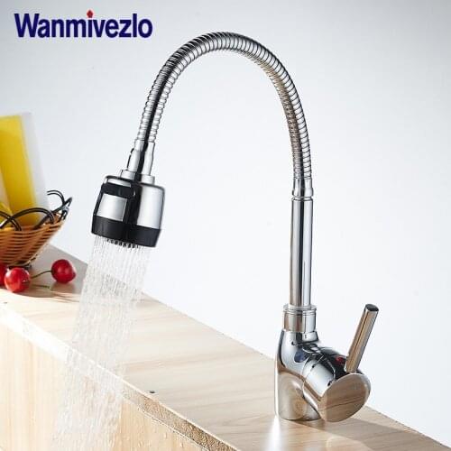 Kitchen Faucets Silver Single Handle Kitchen Mixer Cold and Hot Kitchen Tap Single Hole Water Tap torneira cozin Crane