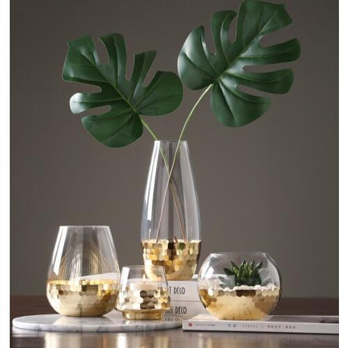 Modern Minimalist Light Luxury Glass Vase Decoration Nordic Home Living Room Table Flower Arrangement Water Flower