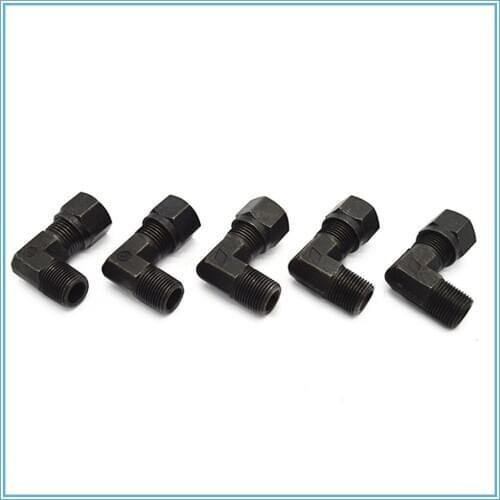 High pressure tubing transition joint hydraulic carbon steel card sleeve elbow 10mm-1/4 3/8 1/2 male thread. Pipe Fitting