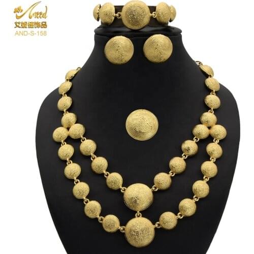 Juwellery Sets Womens Gold Sets Indian Wedding Jewellery Bridal Jewelry Nigeria Torus Necklace For Women 2021 Luxury Ethiopia