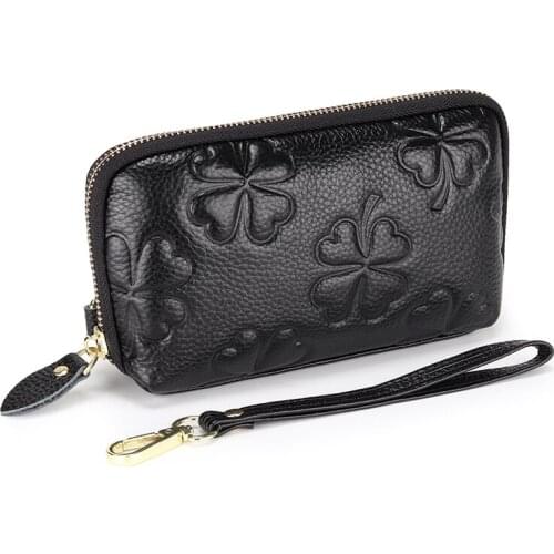 Genuine Leather Womens Wallet Oil Wax Leather Clutch Bag Women Long Wallets Ladies Coin Purse Wallet Female Carteira Feminina