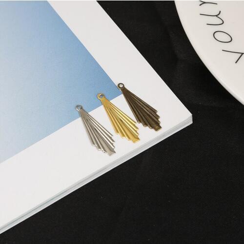 10Pcs Gold/Rhodium/Brass Filigree Ferric Tassel Iron Crafts Connector For Jewelry Findings Making DIY Accessories Charms Pendant