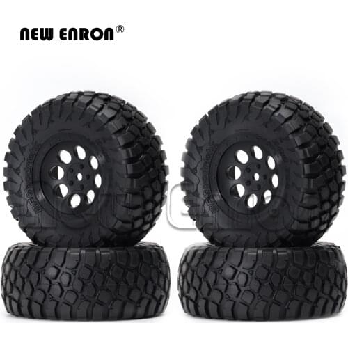 1/10 4Pc 113MM Rubber Tires Plastic BeadLock Wheel Rims RC Hub for RC Crawler Car Short Course Truck Traxxas Slash VKAR 10SC HPI