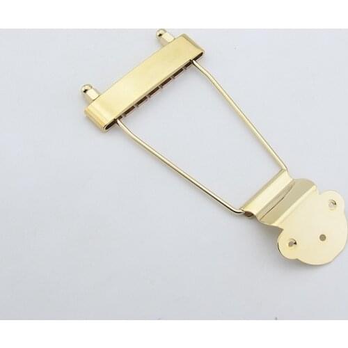 1 Set GuitarFamily Jazz Guitar Bridge Trapeze Tailpiece For Hollow Body Archtop Guitar Gold ( #0760 ) MADE IN KOREA