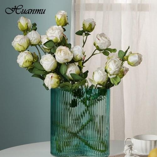 1 Pcs 3/5 Heads Artificial Flowers Roses Home Decor Dried Flowers Bouquet Silk Flowers mariage Weddings Party Decoration декор