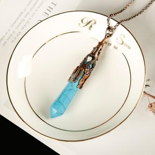 1pc Stylish natural stone pendant jewelry necklace mineral healing crystals rose quartz meditation holiday party DIY gift