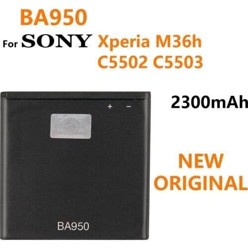 100% NEW Original For Sony Xperia ZR SO-04E M36h C5502 C5503 AB-0300 2300mAh BA950 Battery Genuine replacement batteria
