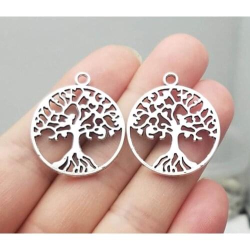 15pcs/lot--25x25mm, Antique silver plated Life Of Tree charms ,DIY supplies, Jewelry accessories