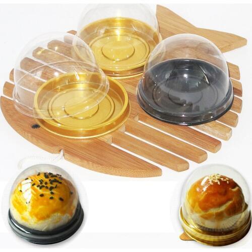 50pcs Mini Dome Cake Packaing Box Cupcake Mooncake Container Trays Decoration Bottom Wedding Favor Box Pastry Packaging Box