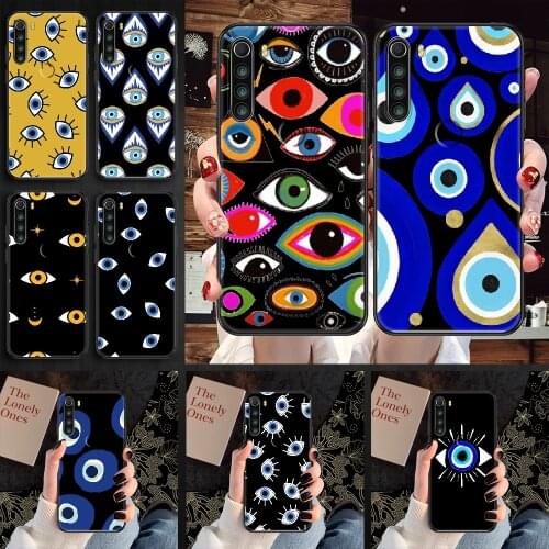Abstract Art Evil Eye Turkey Phone case For Xiaomi Redmi Note 7 7A 8 8T 9 9A 9S 10 K30 Pro Ultra black 3D cover tpu coque